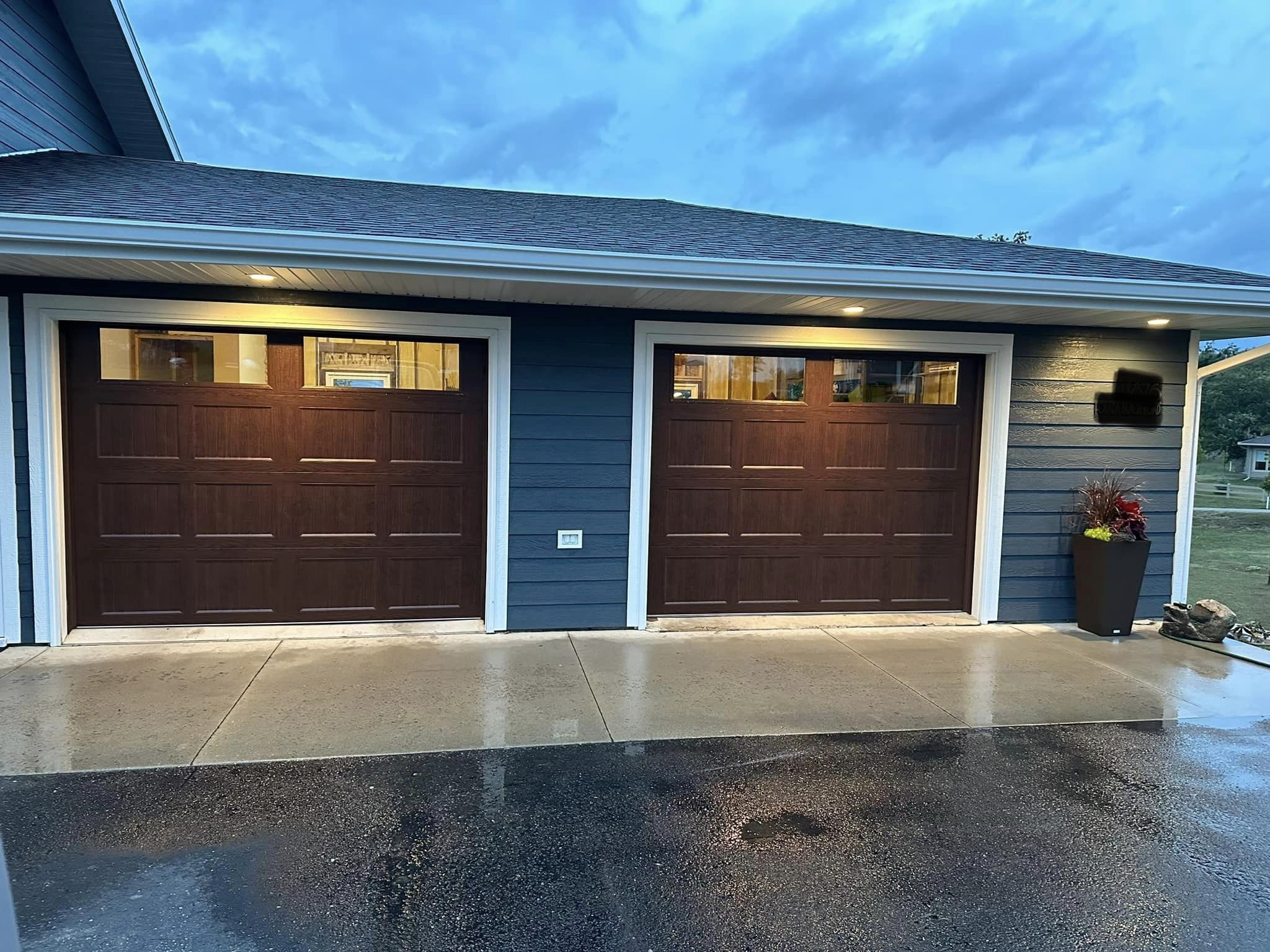 Wood texture garage doors